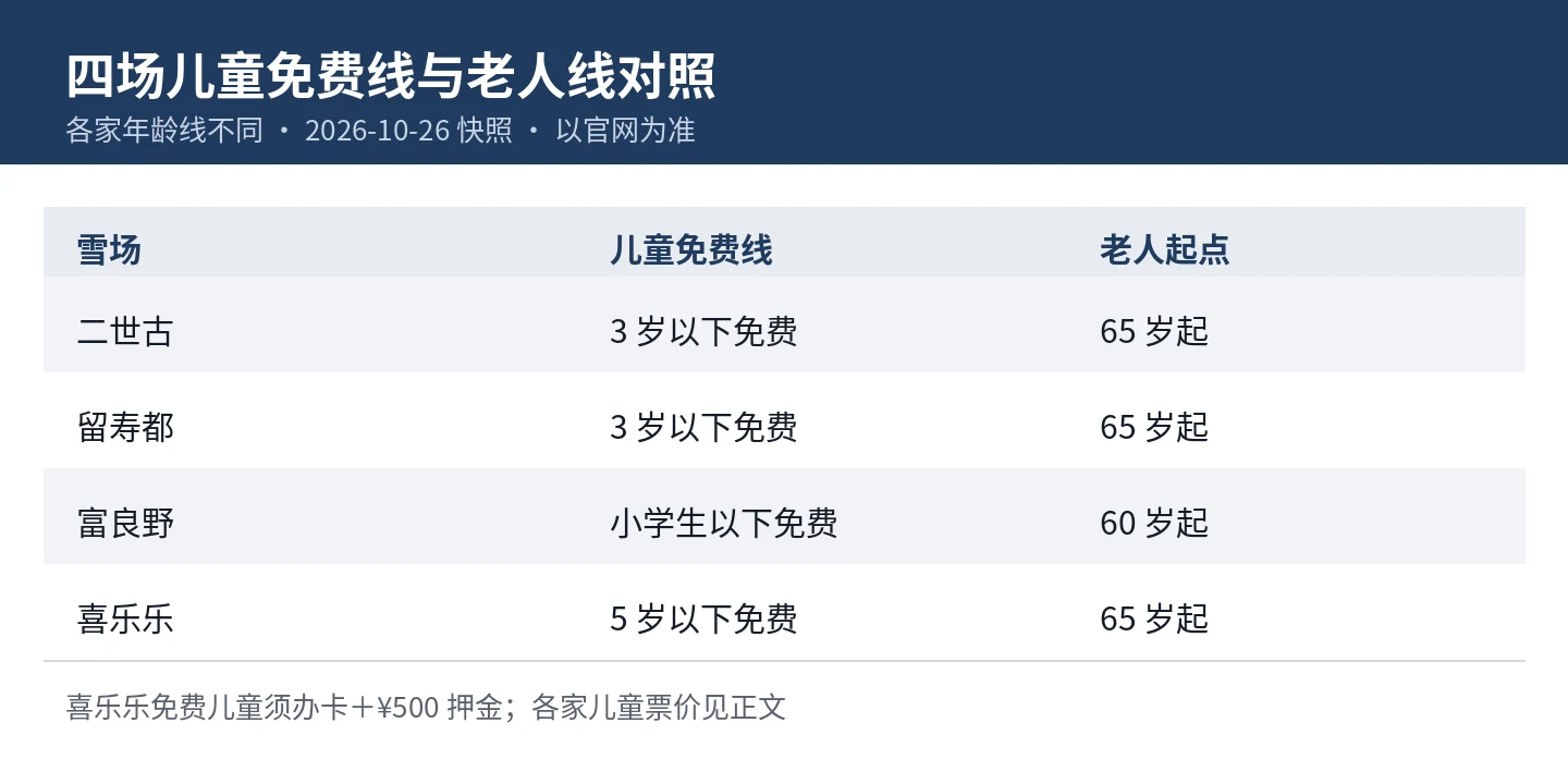 四场儿童免费线与老人线对照